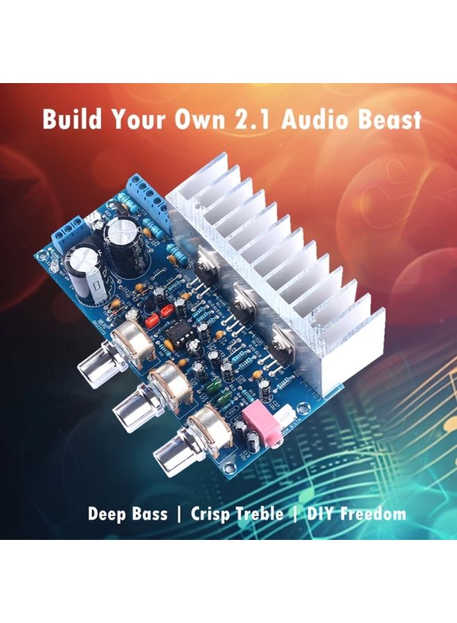1pc 2 1 Channel Deep Bass Amplifier Board TDA2050 TDA2030 32W 18W Dual AC 9 15V - Image 2